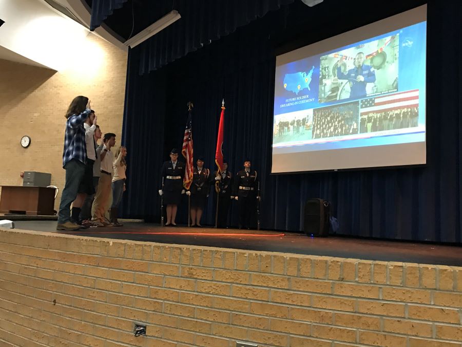 Karns High School students are sworn in by occupants of the International Space Station.