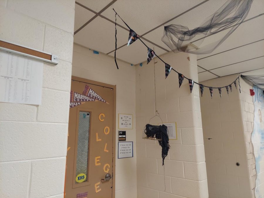Some teachers have decorated their hallways to get into the Halloween spirit