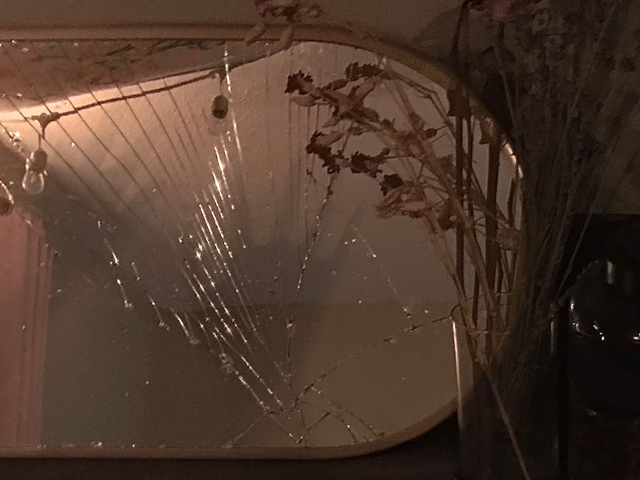 Breaking a mirror is considered an omen of bad luck in many cultures