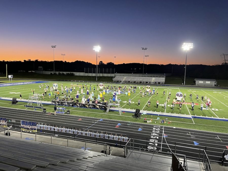 The KHS band practices for this years halftime show.