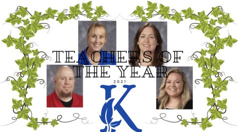 The KHS teachers of the year, from left to right: BJ Arvin, Paula Kenney, Rachel Monday, and Kelli Ochsenbein