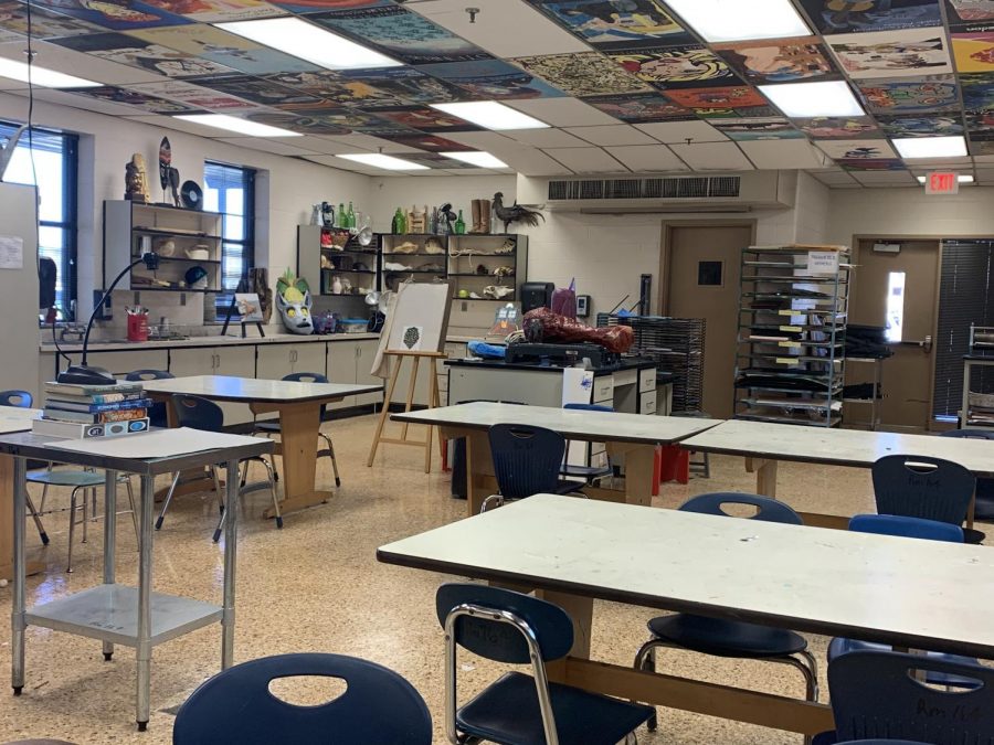 The art room offers a fun and welcoming environment to students who love to create.