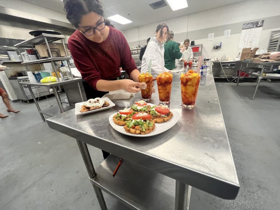 Students prepare their creations for the Iron Chef competition