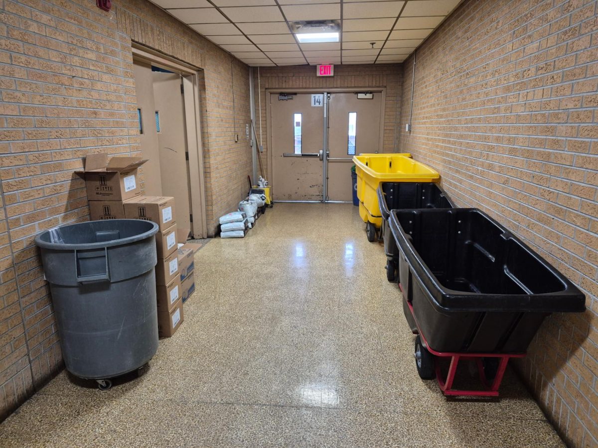 The janitorial hallway is a place not many students enter. 