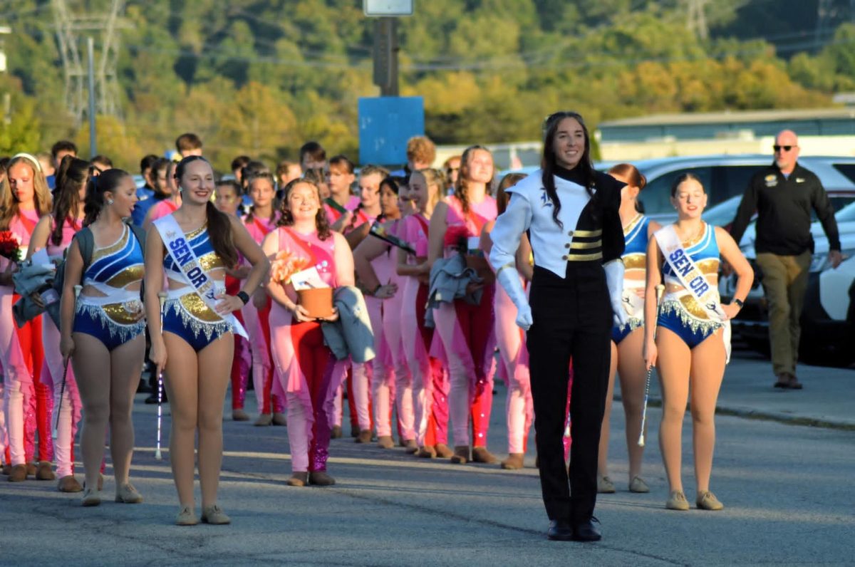 Senior band, majorettes, and color guard members were recognized at Senior Night. 