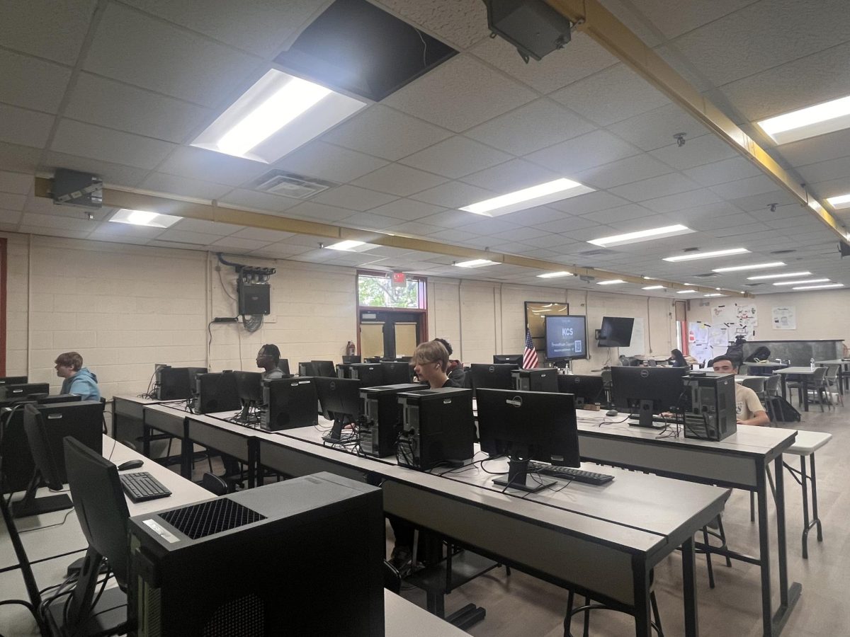 Students at Byington work on computers provided by federal funds.