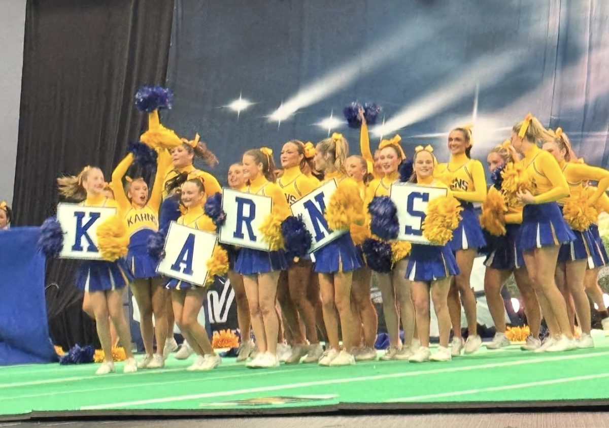KHS Cheerleaders are all smiles after winning third place at the state competition.